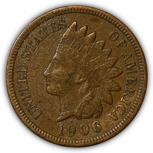 1906 Indian Head Cent Choice Extremely Fine XF+ Coin, Details #6571