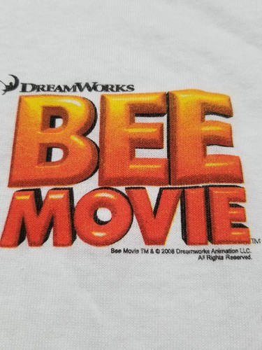 Camiseta blanca XL de Jerry Seinfeld Deadstock de la película Bee DreamWorks 2008 nueva de Lote Antiguo - Imagen 1 de 6
