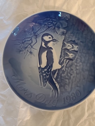 Piatto decorativo vintage anni 80 Copenaghen alimentazione uccellini bambini - Foto 3 di 6