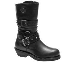 HARLEY DAVIDSON D84103 - Women's Ardwick 11" (M) Black Leather Motorcycle Boots