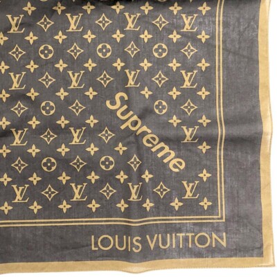 Supreme x Louis Vuitton LV Monogram Bandana Scarf Brown 100% | eBay