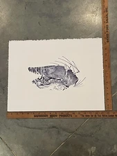 Vintage Joy Dunn Geisha Etching Artwork  Signed   180/300 Lithograph Rare