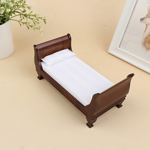 1:12 Puppenhaus Miniatur Holzmöbel Einzelbett Puppenhaus ZubehörBzk - Bild 6 von 10