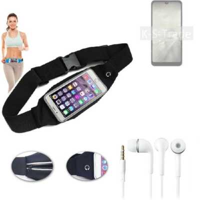 Jogging Hüfttasche für Sharp Aquos Wish2 + headphones Bauchtasche running Gür