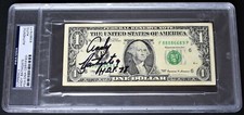 Andy Bathgate Signed Autographed Money $1 Bill - NY Rangers Died 2016 + PSA/DNA