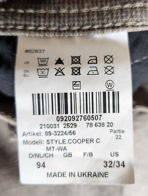 専用⑳ Brax Mens Cooper Fancy Regular Fit Pants 32x33 Stretch Check Light