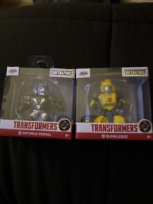Jada Metal Figs Transformers Lot of 2 Bumblebee & Optimus Primal New