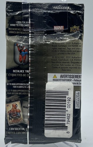 2016 Upper Deck Marvel Dossier Tarjeta Coleccionable y Cadena para Perros Paquete Sellado de Fábrica - Imagen 2 de 2