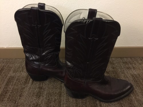 Durango Maroon Brown Leather Cowboy Boots 10 1/2 EE - Picture 4 of 8