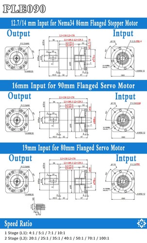 Nema34 Step/750W 1KW Servo Motor Planetary Gearbox Reducer Replace NEUGART PLE90 - Picture 2 of 13