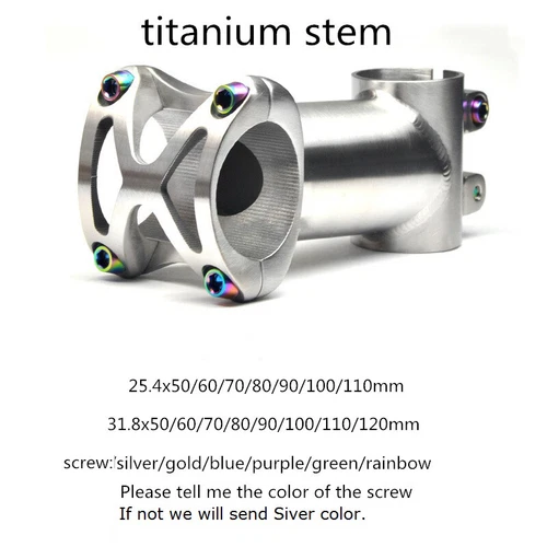 25.4mm 31.8mm Titanium Stems MTB Road Bike Bicycle Handlebar Stem Ti screws - Picture 2 of 12