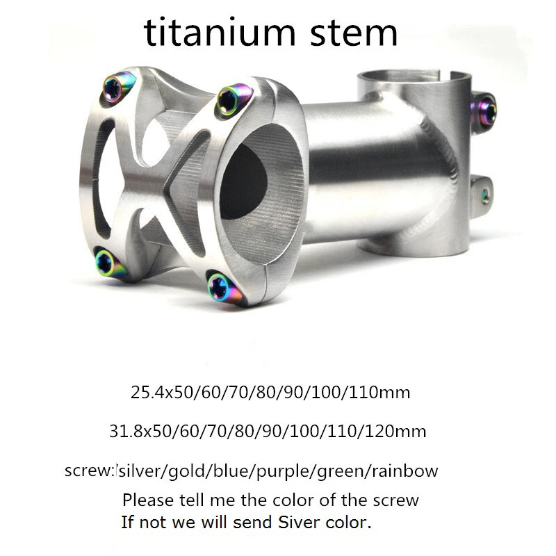 Titanium MTB Road Bike Bicycle Handlebar Stem 1" 25.4mm 31.8mm 50-120mm 5° - Image 3 of 4