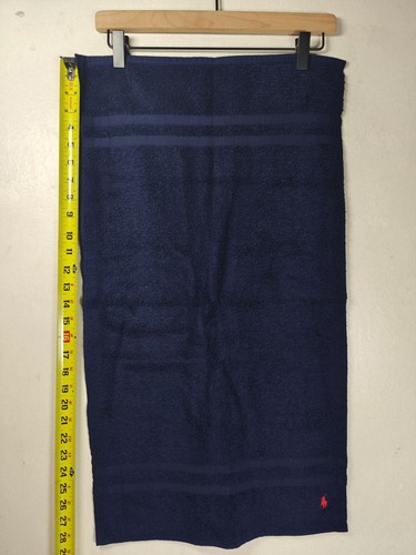 Set asciugamani bagno vintage anni 90 Ralph Lauren 3 pezzi blu navy 100% cotone made in USA - Foto 4 di 5