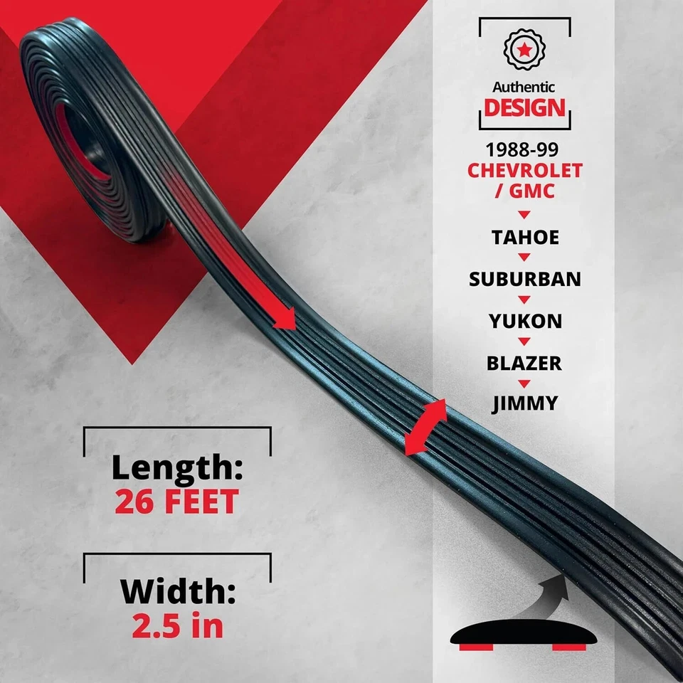 ALL-FIT MOLDURA LATERAL NEGRA carrocería antigua estilo 1988-99 camioneta Chevy/GMC SUVs OBS Foto 2 de 4