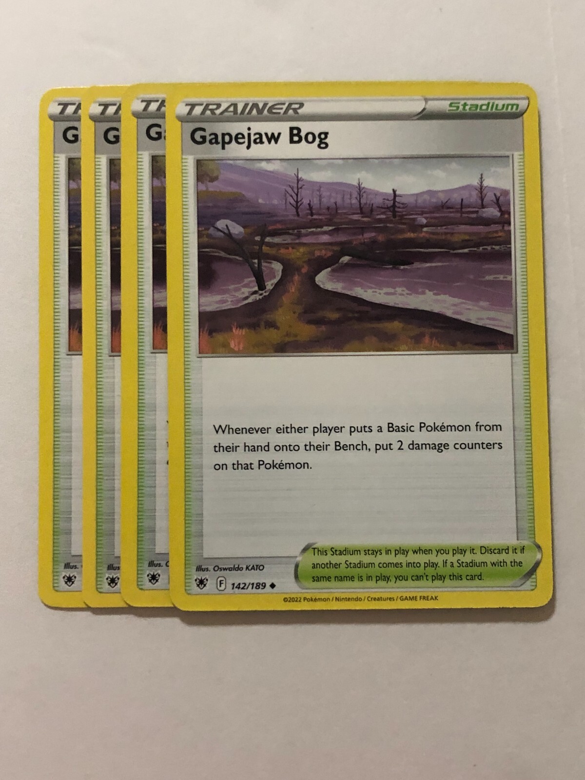 Pokemon Card Astral Radiance 4x Playset Gapejaw  Bog 142/189 Near Mint