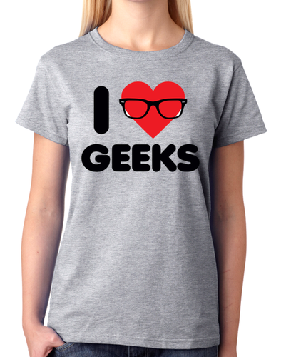 I Love Geeks T-Shirt Ladies Nerd Tee Damen Lady-Fit Top - Bild 7 von 7