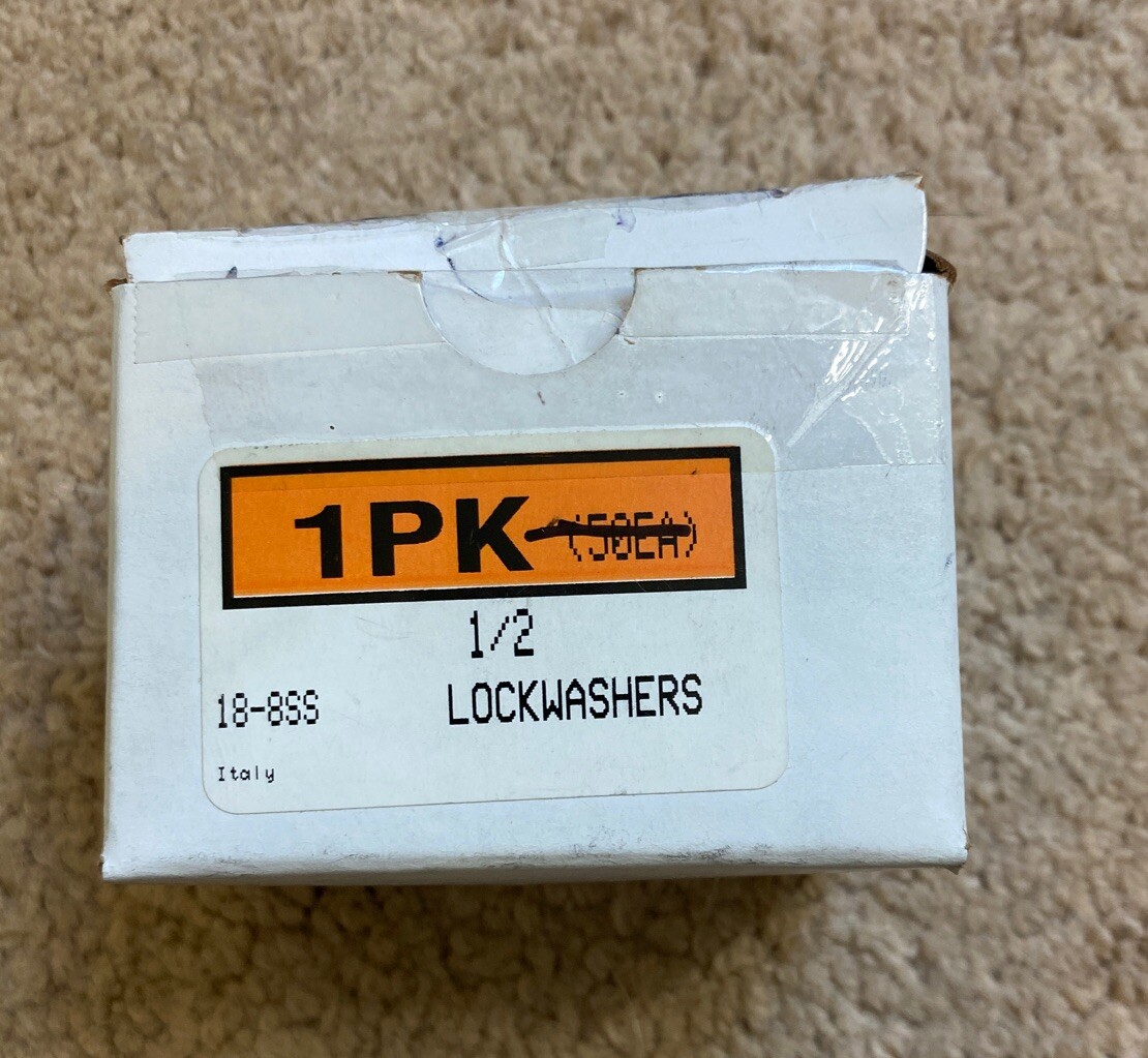 100 McMasterCarr 188 Stainless Steel .87” OD 1/2 Lock Washer P/N 92146A033 eBay