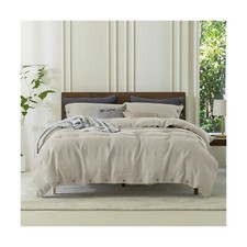 EVERLY 100 Pure Linen Duvet Cover Set King Size 104X90Inch 3pcs 1 Duvet Cov...