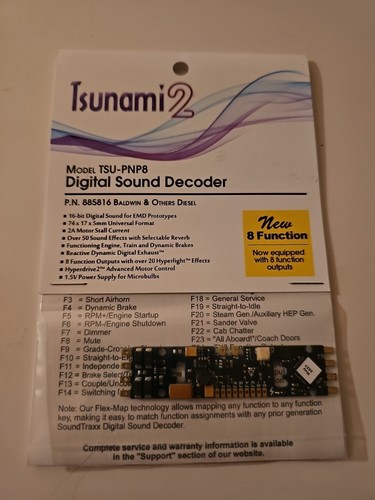 SoundTraxx 885816 Tsunami2 TSU-PNP8 Digital Sound Decoder Baldwin Other Diesels - Picture 1 of 2