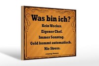 Holzschild Spruch 30X20 Cm Was Bin Ich Kein Wecker Holz Deko Schild Wooden Sign