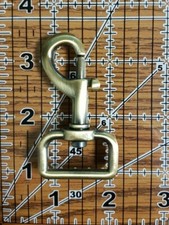 Swivel Snap Hook w/Bolt  1" Eye Antique Brass