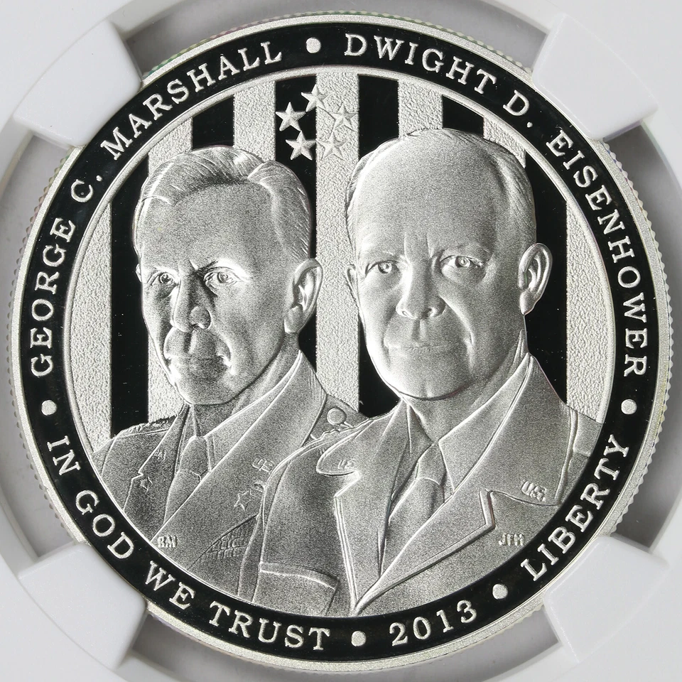 2013-P 5-Star Generals Marshall & Eisenhower $1 Silver Dollar NGC PF69UCAM - Image 3 of 4