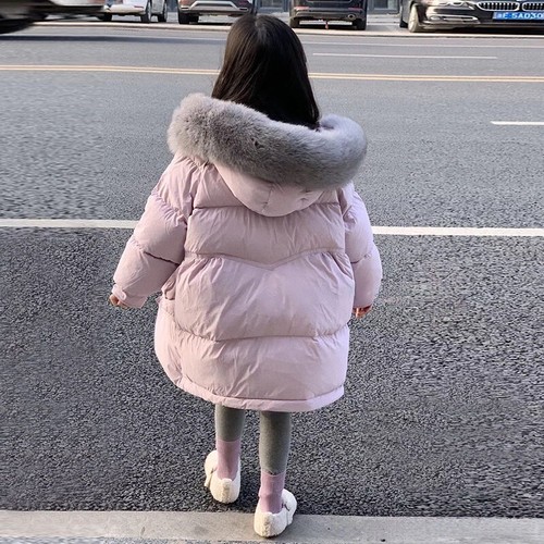 Kids Girls Winter Coat Hooded Faux Fur Parka School Jacket Outwear Padded Jacket - Picture 4 of 34