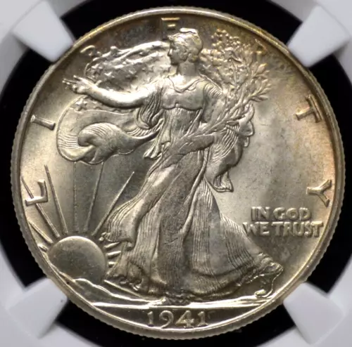 1941 D WALKING LIBERTY HALF DOLLAR NGC MS 63 NICE ORIGINAL FROSTED WHITE WITH A