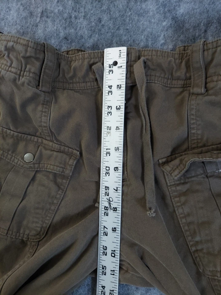 Pantalones cargo Zara para mujer grandes marrones holgados tiro medio cordón bolsillo Y2K militares Foto 4 de 4