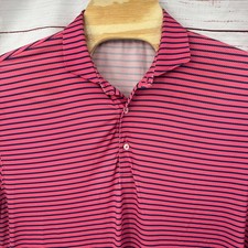Turtleson Golf Polo Shirt Mens Large Striped Performance Casual Athletic