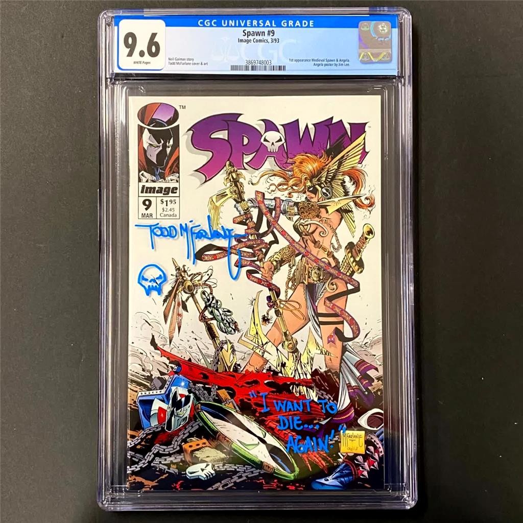 Todd McFarlane Signed Remarks 1993 Spawn #9 Comic Book 