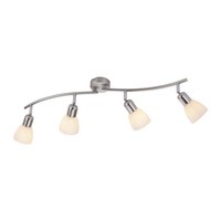 Deckenleuchte Deckenlampe Wohnzimmerleuchte 4 Flammig Verstellbar Silber L 90 Cm