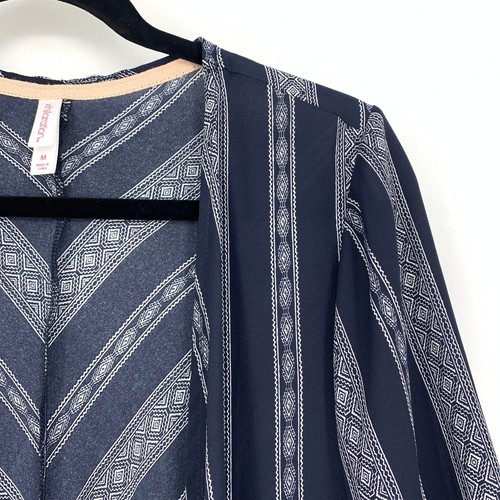 Xhilaration Women's Size Medium Blue Short Sleeve Kimono Lace Trimmed NEW - Picture 4 of 8