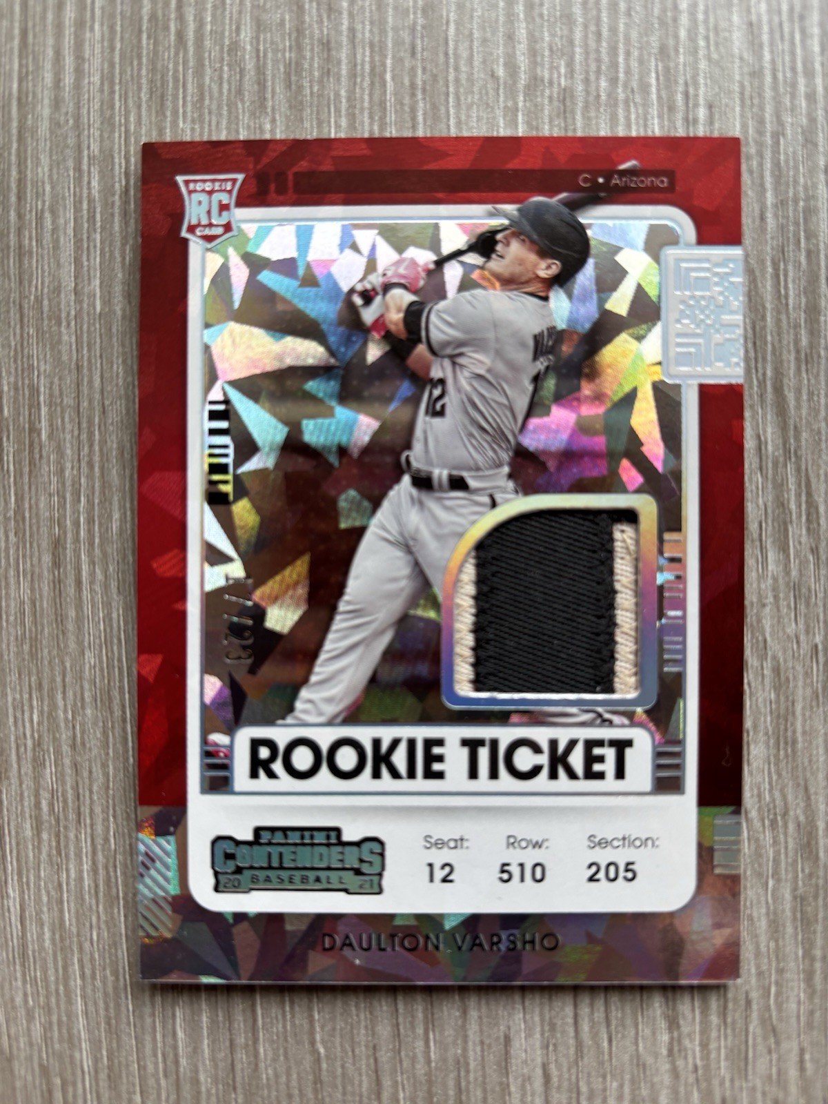 2021 Panini Contenders DAULTON VARSHO Rookie Ticket Patch Relic RC #RTJ-DV 17/23