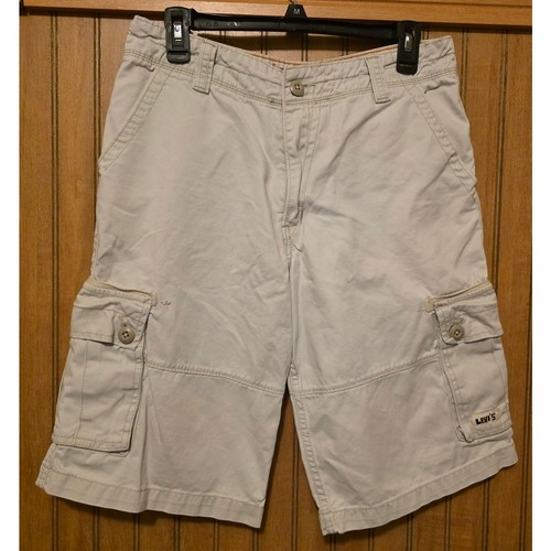 Levis Cargo Shorts Boys Sz 20 Regular Waist 30" Brown Utility Outdoor Hiking