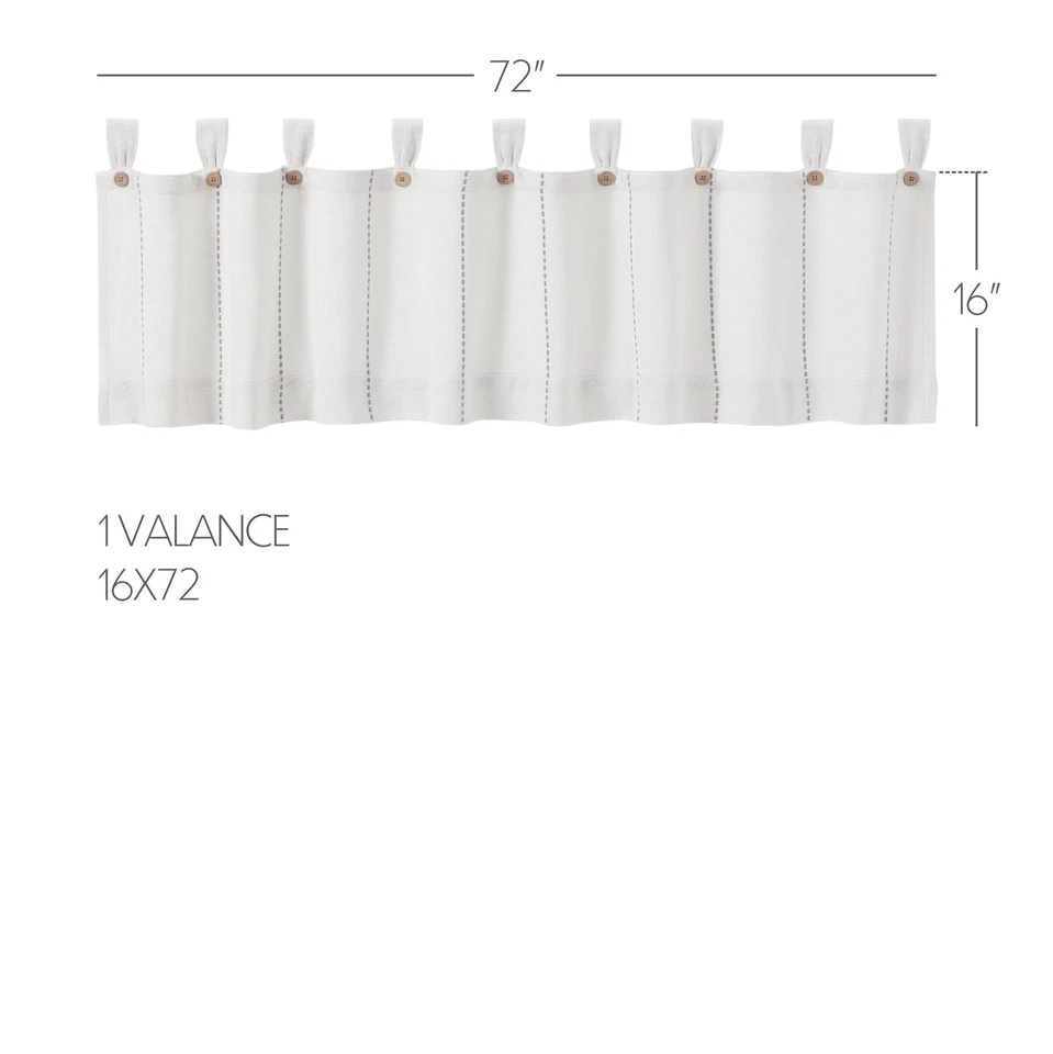 Juego de arpillera cosida blanca suave (1 cenefa 16x72; 2 niveles 36x36) marcas VHC Foto 3 de 4