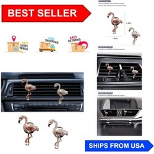 Charming Flamingo Car Air Freshener Clips Decorative Rhinestone Trim For Cars