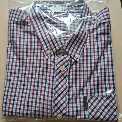 'BEN SHERMAN' XXL (25.5"P-P) SHORT SLEEVE BLUE/RED CHECK SHIRT WITH TAG. 0739 - Picture 6 of 12