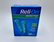 ReliOn Micro-Thin Lancets - 100 ct 33 Gauge for Micro Sampling