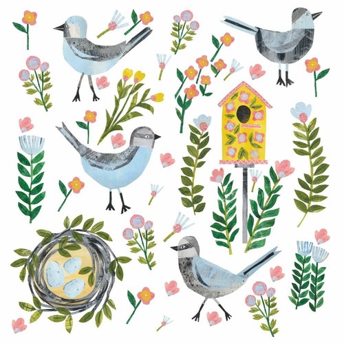 Floral Beauty Nest Paper Beverage Cocktail Napkins, 20 Count