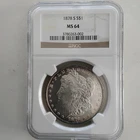1878 Morgan Silver Dollar $1 Uncirculated San Francisco Mint NGC MS 64 0.9 Fine