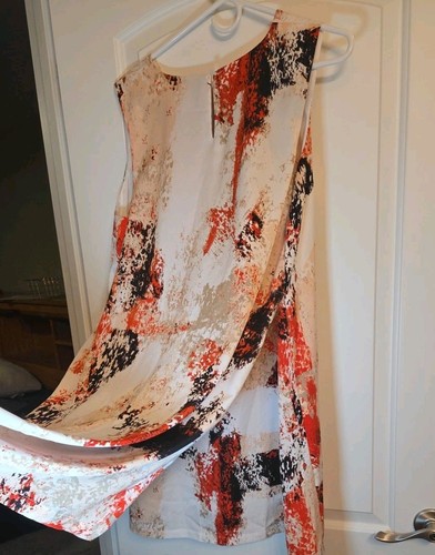 Vestido asimétrico de cambio estampado bar III para mujer, blanco roto rojo negro sin mangas - Imagen 7 de 7