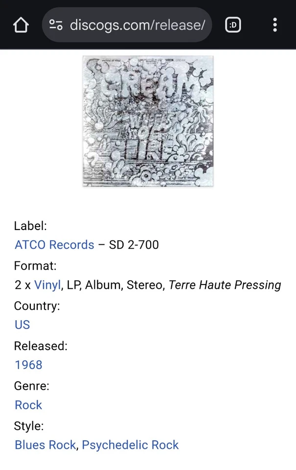 CREAM-Wheels Of Fire-1968-ATCO-SD-2-700-Double-Vinyl-Record-LP-early press-rare - Image 2 of 4