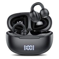 Bluetooth 5.4 Clip On Earbuds Open Ear Wireless Headphones for Sports Running