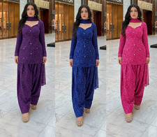 Party Wear Farshi Pant Kurta with Dupatta Set Indian Bollywood Ethnic Kurti Set