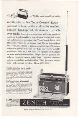 Zenith Trans Oceanic Radio Performs Where Others Fail Tune In 1957 Vintage Ad