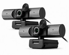 USB HD 1080P Webcam w/Omni-directional Mic and Built-in Speakers (AWCS06F) 2PACK