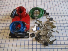 Key & Lock Bundle:  3 MASTER LOCK 6'  Cable Locks +Dozens of Vntg House/Car Keys