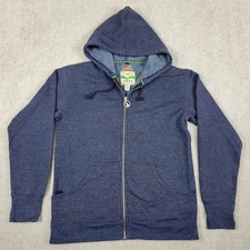 Livity Outernational Hemp Hoodie Womens S Blue Full Zip Thumb Holes Gorpore