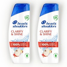 Image of 2x Head & Shoulders Clarify And Shine Shampoo 400ml Anti Dandruff Itchy Scalp